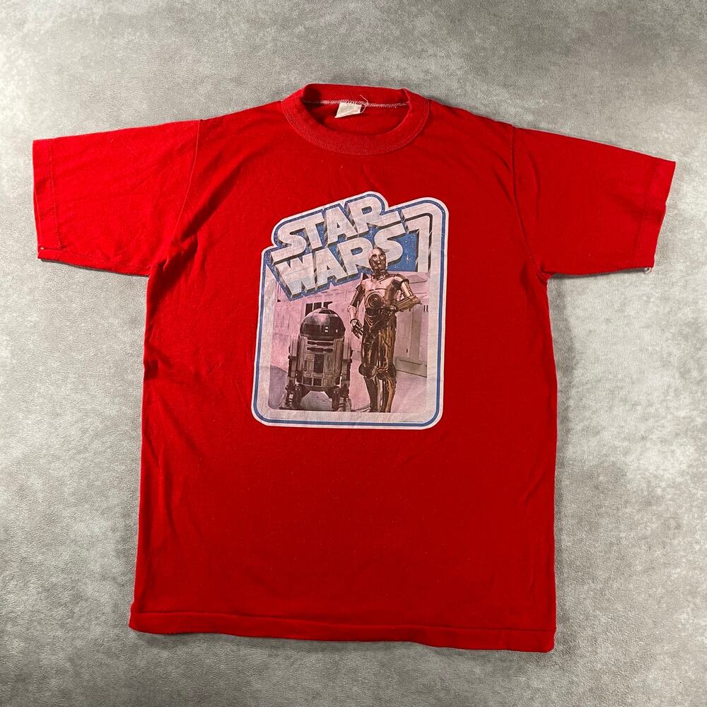 Vintage Star Wars 1977 Red Tee Mens Small 70s True Vintage